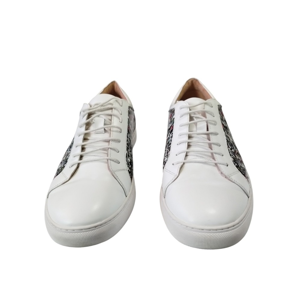Robert Graham Northcliff White & Multicolor Leather Sneakers Men's 11 Preppy - Picture 2 of 6